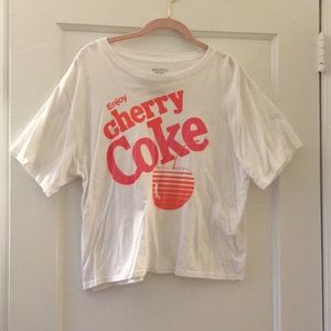 Target cherry coke white crop top T-shirt sz large